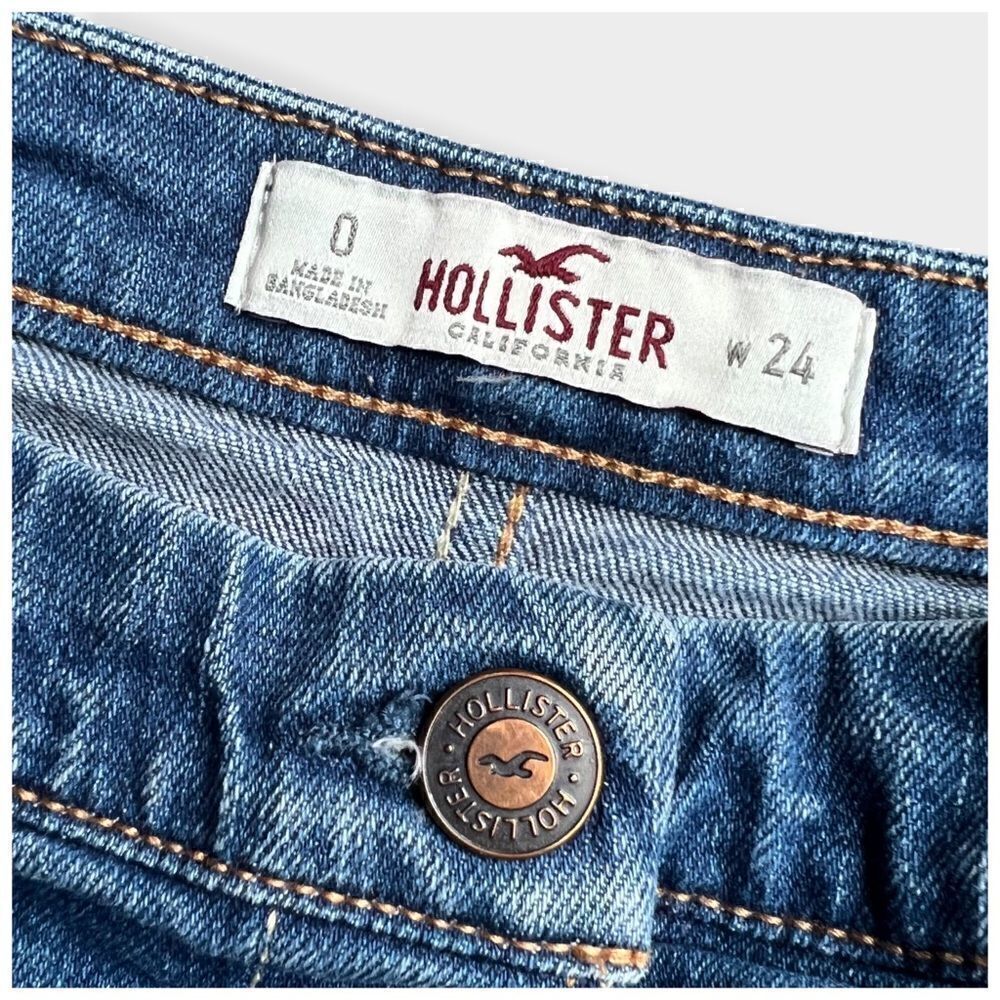 Hollister Medium Wash Denim A-Line Mini Skirt Sz 24 - Picture 3 of 4